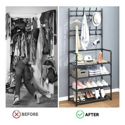 ORGANIZADOR DE ZAPATOS 4 NIVELES Y PERCHERO + ENVÍO GRATIS
