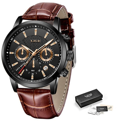 Relógio de Couro Masculino | Elegant Boss - Aço Inoxidável