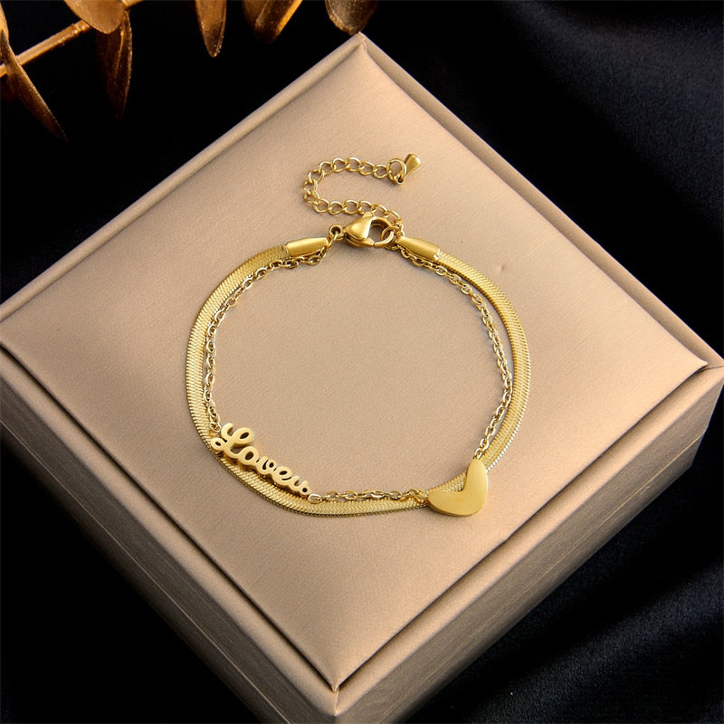 Pulseira Dourada Moda Elegância
